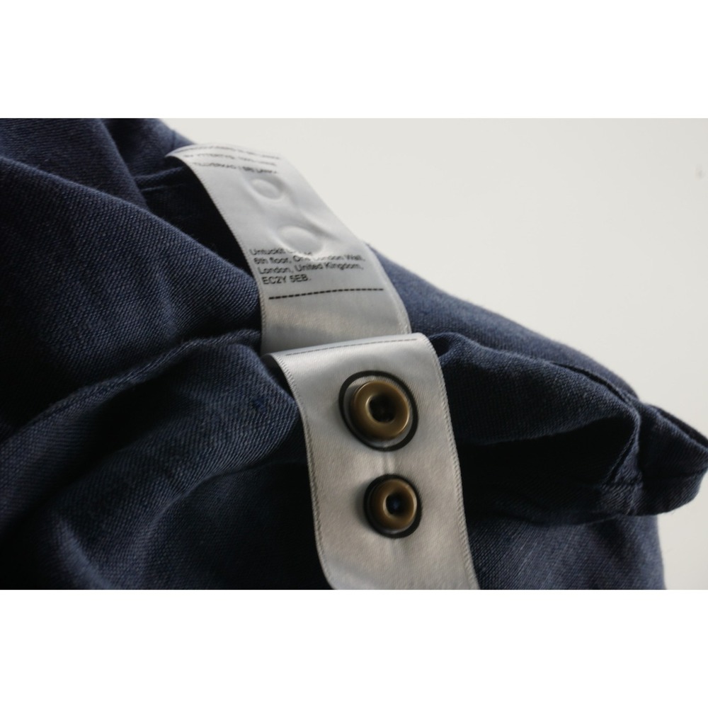 UNTUCKit 100% Linen Santo Navy Wrinkle Resistant Shirt Mens 2XL Long Sleeve Blue - Picture 10 of 10